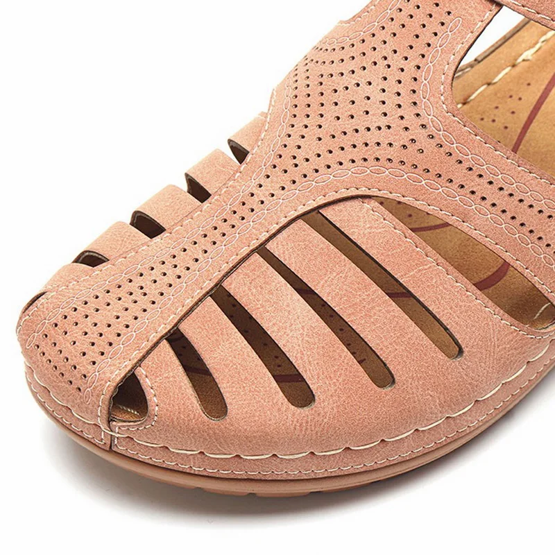 2020 New Summer Women's Sandals Shoes Girls Comfortable Ankle Hollow Round Toe Female Soft Beach Sole Plus Size 46 | Обувь