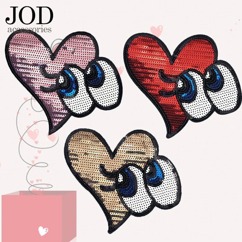 Модная блестящая нашивка Love Eye индивидуальная наклейка для одежды железные