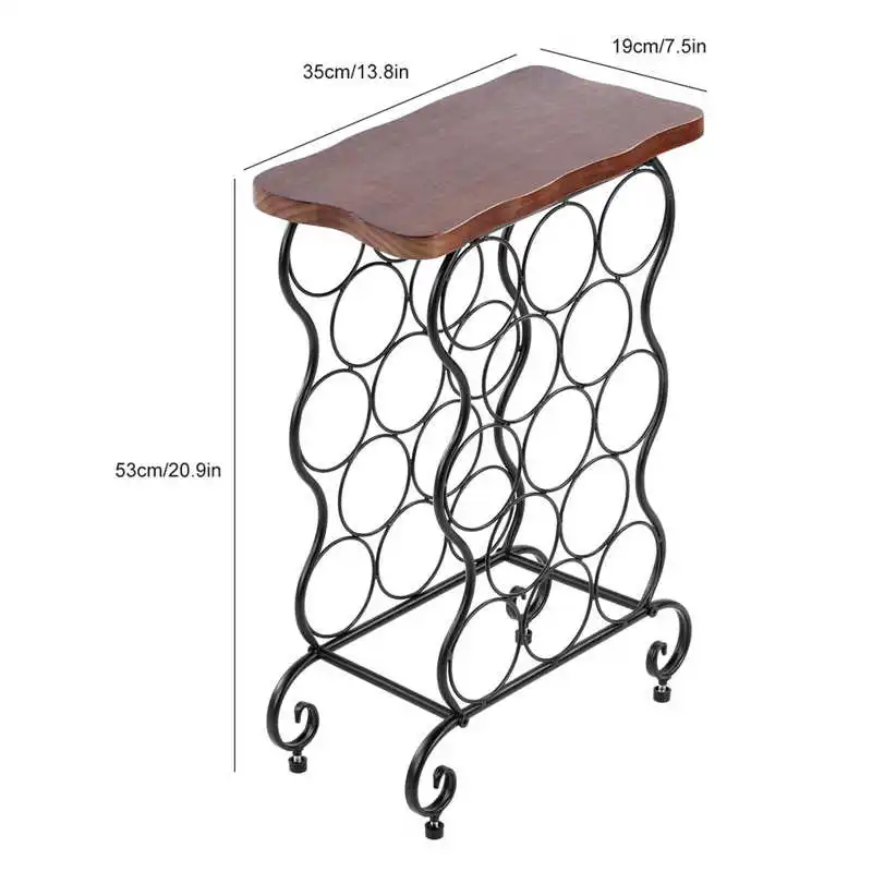 

Iron Wall Wine Organizer Rack Free Standing Floor 13 Bottle Wine Rack Display Storage Holder Shelves Home Kitchen Supplies