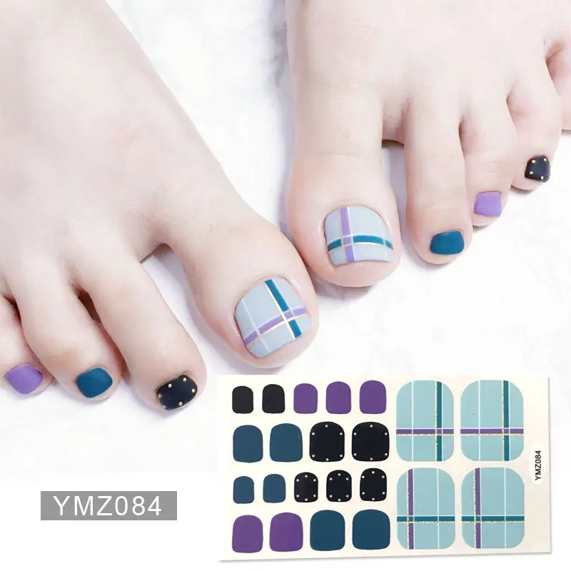 22 наклеек/лист полное покрытие для ногтей наклейки лак полоски однотонный нейл