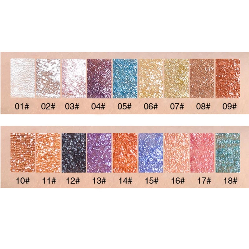 18 цветов стойкие водонепроницаемые Жидкие тени для век косметика красоты