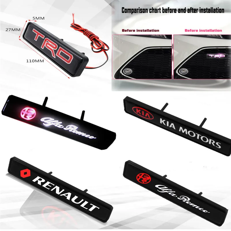 1 шт. Автомобильная передняя решетка эмблема светодиодные лампы для Honda Civic