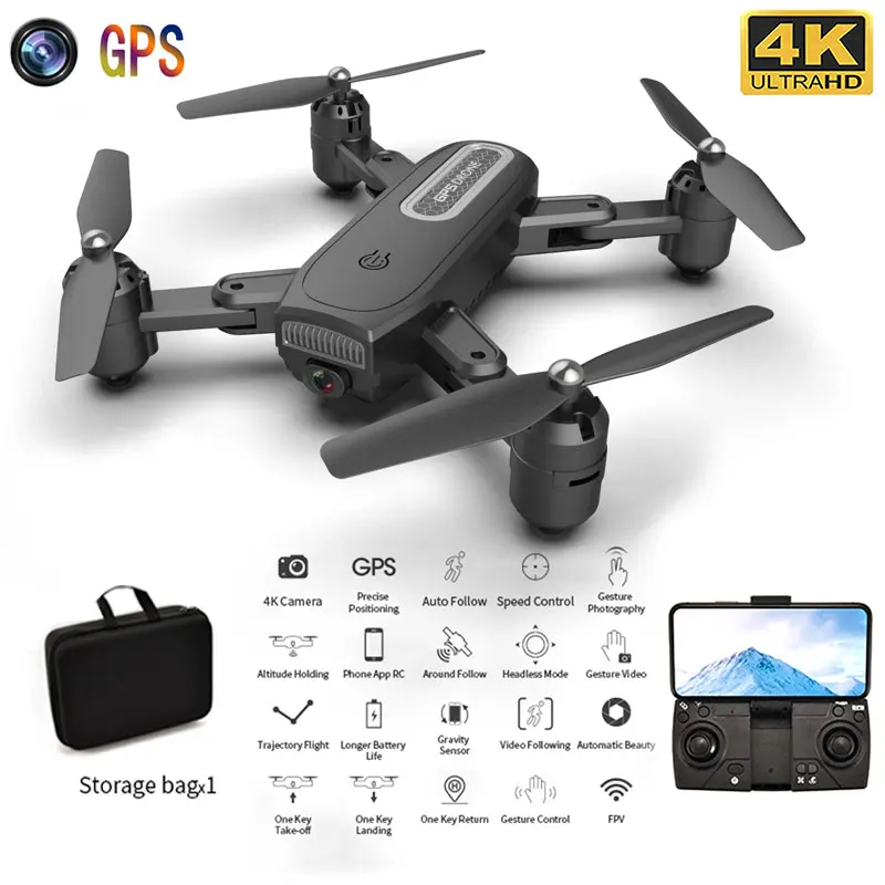XKJ 2020 Новый Квадрокоптер ZD8 RC профессиональный складной Wi Fi FPV 4K HD камера GPS