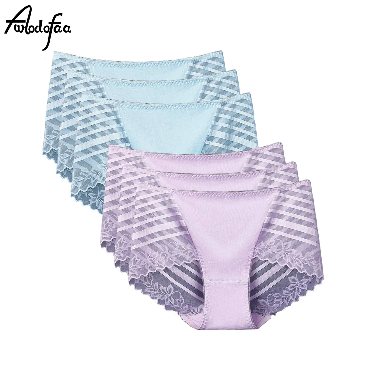 

6Pcs/lot Fashion Sexy Women Lace side Underwear Seamless Breathable Hollow Briefs Woman Nylon Low Rise Lingerie Sexy Underwear