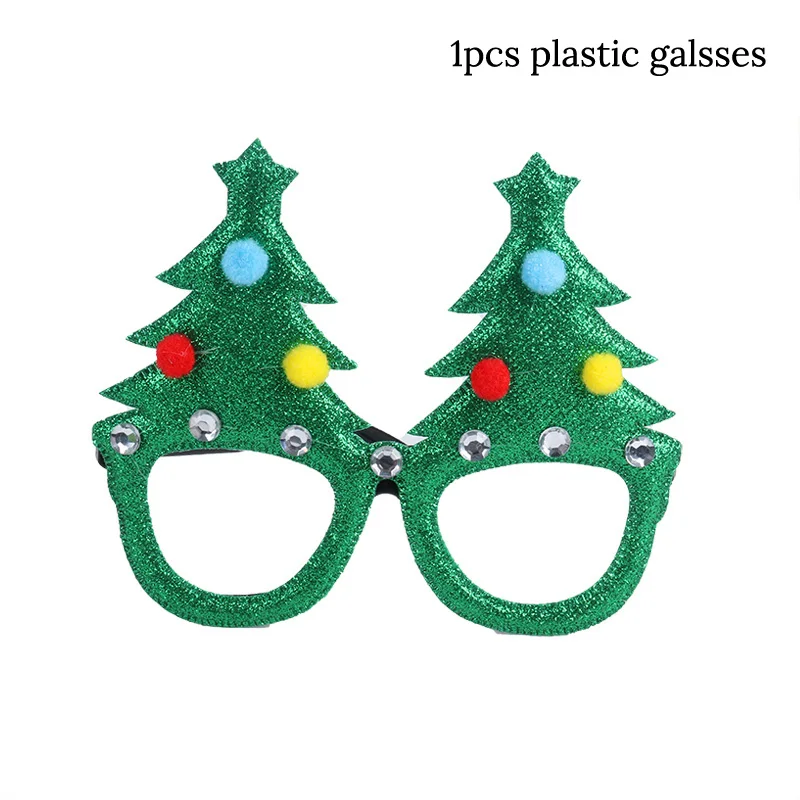 1pcs glasses Новогодние очки Счастливого Нового года Счастливого Рождества фоторамка реквизит Navidad Рождественская декоративная фотобудка new year noel - Цвет: 1pcs glasses