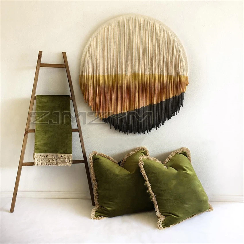 Скандинавский богемный ручной вязки крафт макраме гобелен Круглый круглый