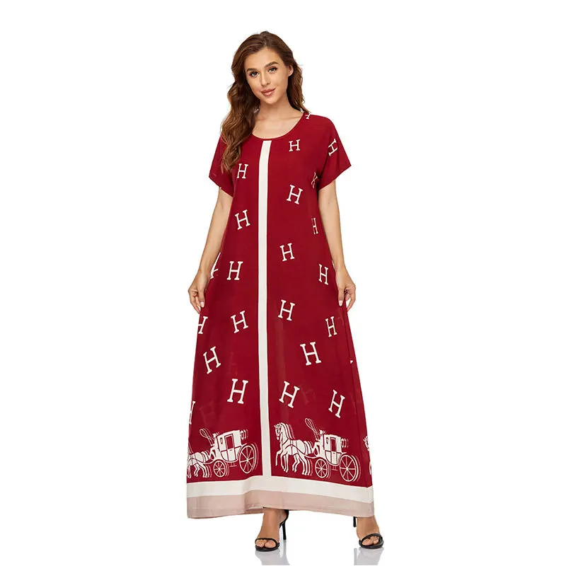 

Ramadan Turkey Muslim Abaya Women hijab Dress Print Eid Moroccan Kaftan Djellaba Jilbab Vestidos Islamic Clothing plus size robe