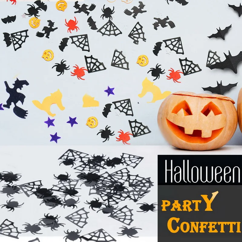 Конфетти для Хэллоуина Тыква паук летучая мышь ведьма паутина разбрызгивает