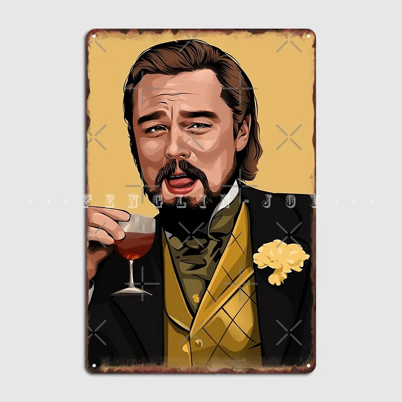

Смеющийся Лео легендарный мем от Django незацепленный плакат металлическая табличка кухня персонализированный Настенный декор жестяные плак...