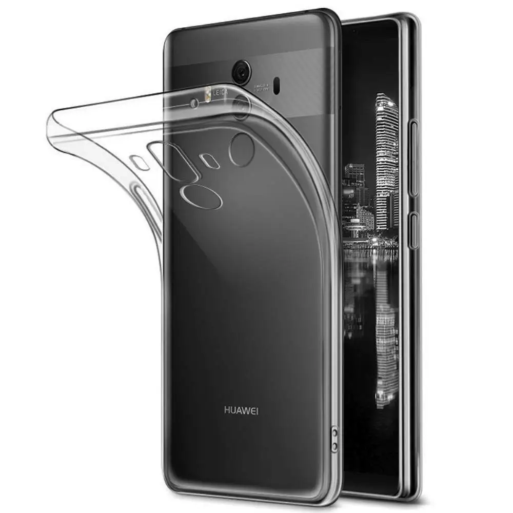luxury silicon case phone back cover for huawei mate 10 pro soft tpu clear transparent 360 shockproof armor mate10pro 10pro capa free global shipping