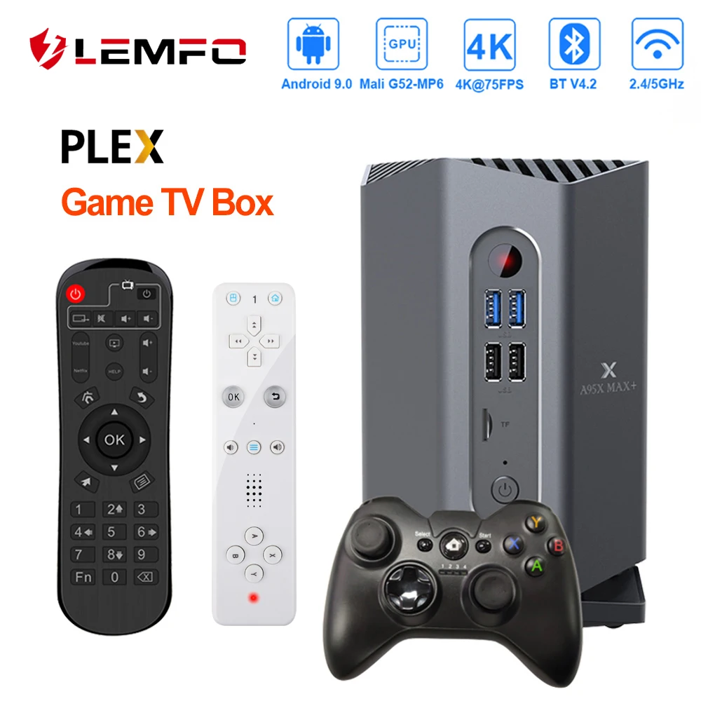 LEMFO Игровая приставка A95X Max + Amlogic S922X 4 Гб 64 Поддержка 4K 75fps Plex медиа сервер Google Play Store