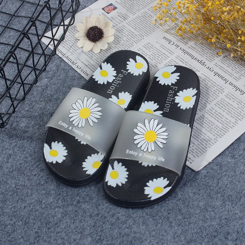 

Slippers for Girls Summer Print Chrysanthemum Cute Bathroom Indoor Slippers Anti-Slippery Toddler Slides Flip Flops Kids Shoes