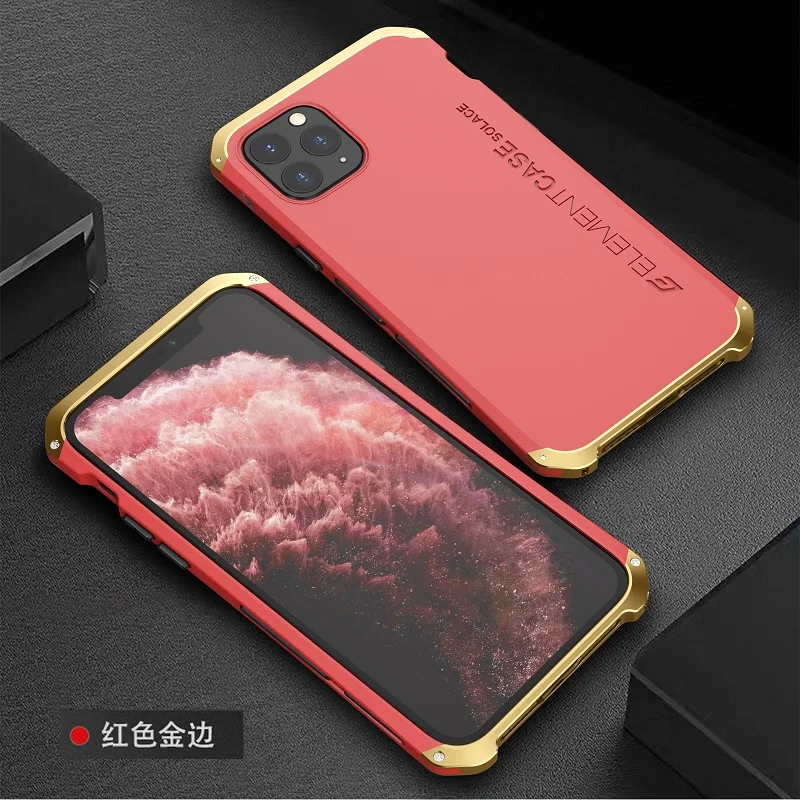 Red gold Металлический Алюминиевый Чехол Bumber для iphone 11, чехол-гибрид, задняя крышка из поликарбоната для iphone 11 pro max, чехол, противоударный чехол, Fundas - Цвет: Red gold