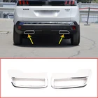 Наконечник глушителя выхлопной трубы заднего вида автомобиля, декоративная крышка ABS серебристый для Peugeot 3008 4008 5008 2017-21, внешние аксессуары