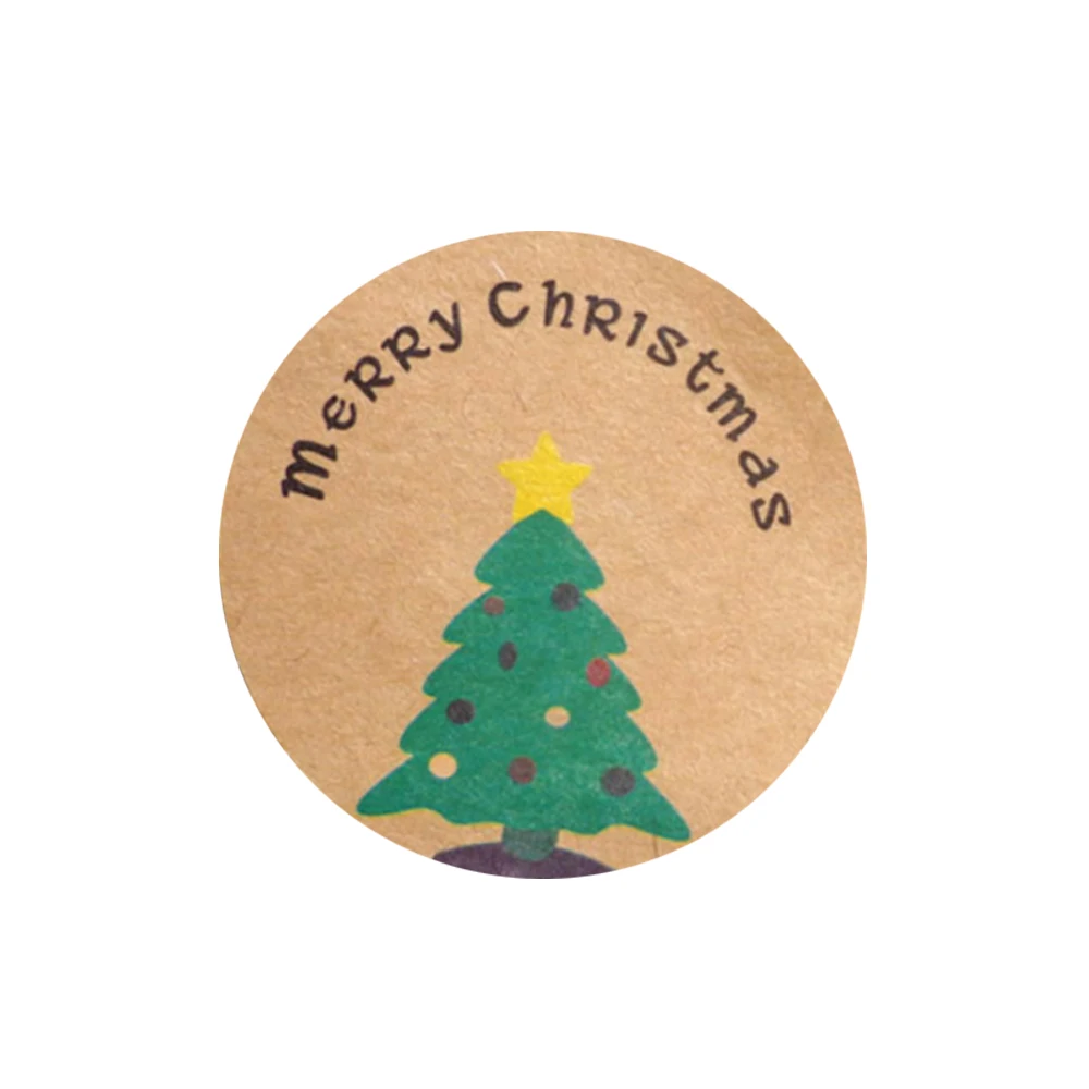 Красивая этикетка для запечатывания Рождественская Сова печенье крафт 12 шт/лист