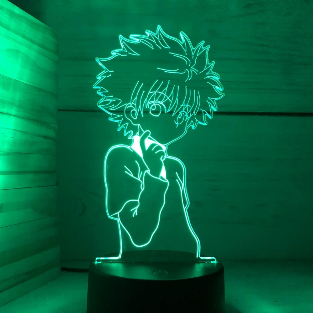 

Светодиодная лампа в стиле аниме, 3D ночсветильник для детской комнаты, декор для спальни Hunter X Hunter, ночсветильник, подарок для манги, Killua, фиг...