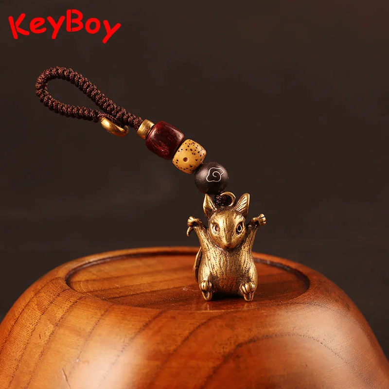 Винтажный медный брелок для ключей с 12 знаками Зодиака крысы автомобиля Подвески