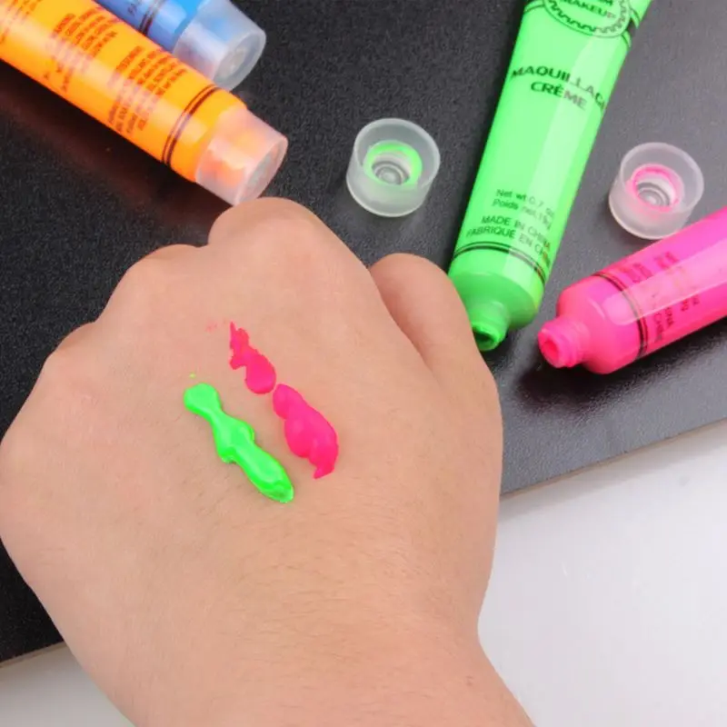 

Набор из 6 неоновых рисунков для лица и тела