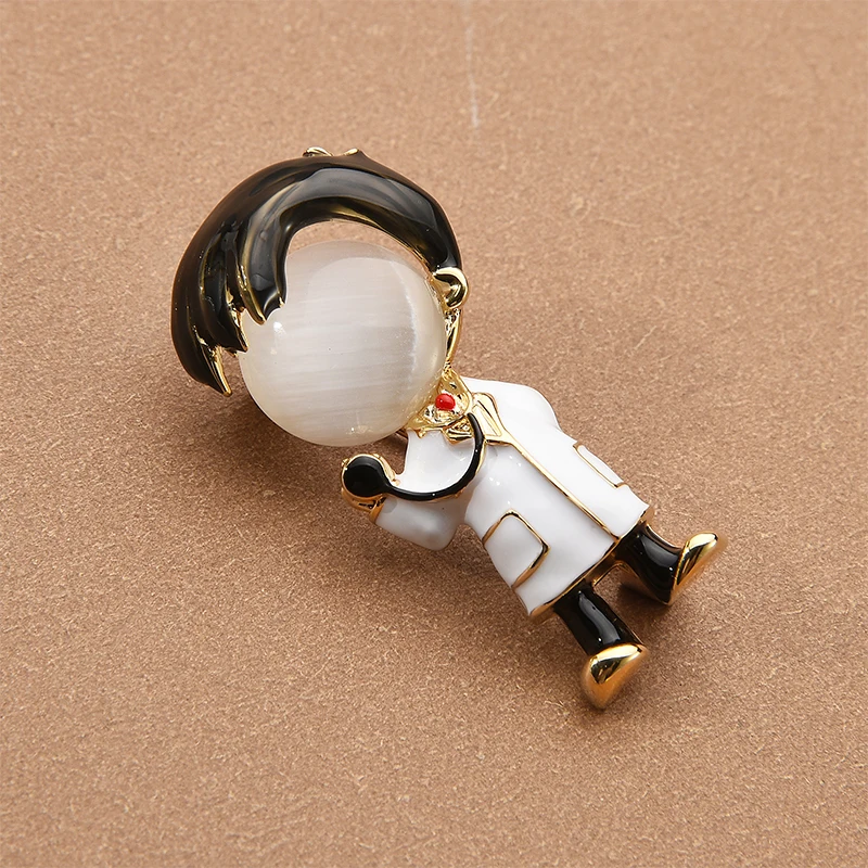 Брошь унисекс в виде врача Wuli &amp baby с эмалью опалом