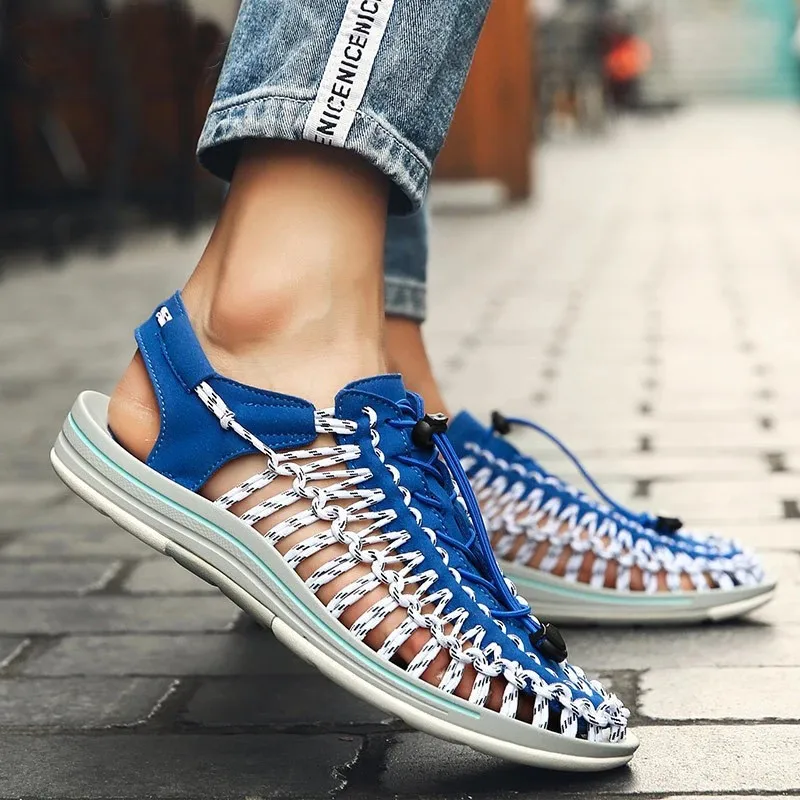 Сандалии мужские на платформе легкие босоножки ручной работы мягкие удобные