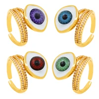 2021 new resin texture eyeball ring female ins tide design devils eye diamond ring