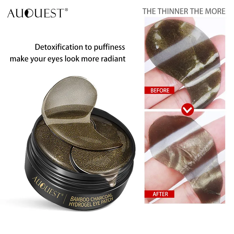AuQuest бамбуковые угольные патчи для глаз удаление отечности темных кругов под