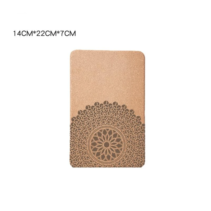 

High-density Natural Cork Yoga Brick Texture Fitness Brick Pilates Cork Oak Bark Sports Props Auxiliary Tools Yoga Accessories