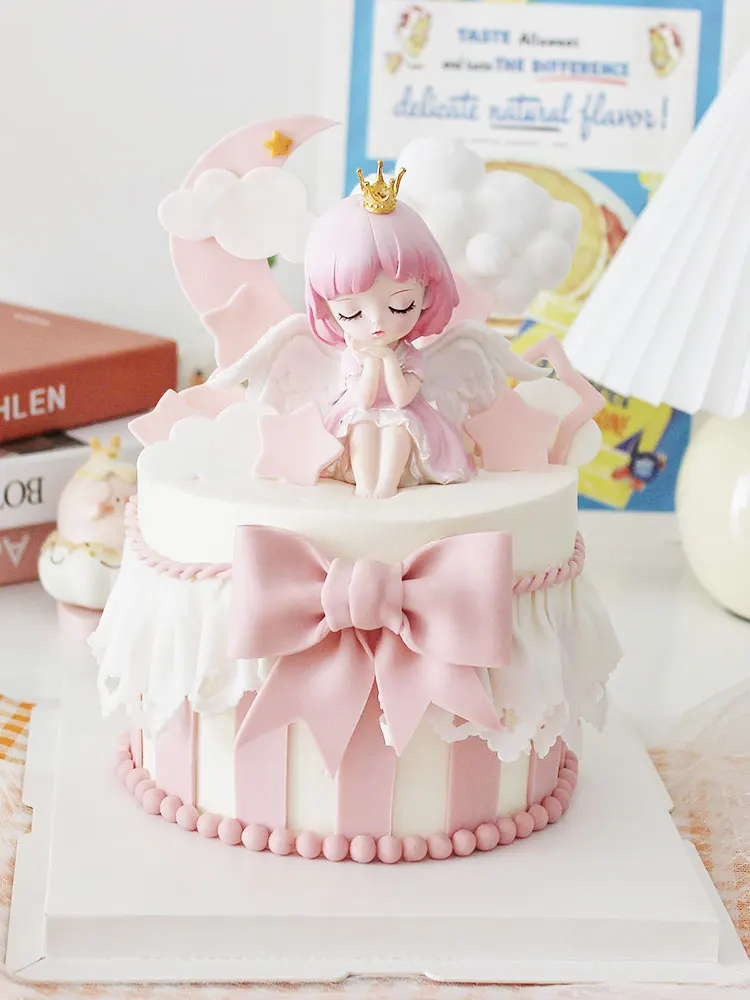 

Cute Angel Wing Feather Cake Topper for Baby Shower Kids Birthday Party Decor Supplies Wedding Dessert Cake Decoration Tools