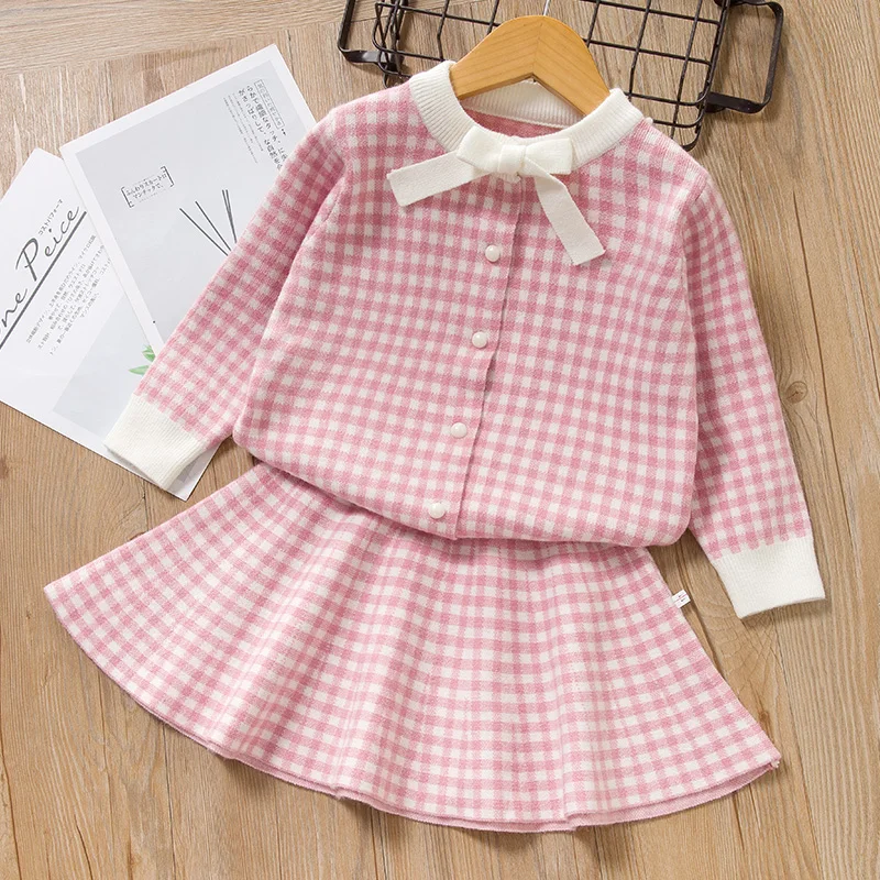 AX1277 pink Mayfair Cabin/платье для девочек; новое зимнее платье для девочек; платье принцессы с длинными рукавами; платья для девочек; милое платье в клетку; детская одежда - Цвет: AX1277 pink