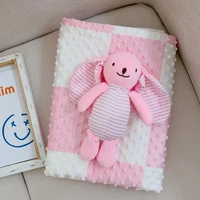 blanket toy baby minky coral fleece soft thermal toddler child winter baby blanket kids back seat cover baby quilt bedding