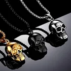 2021 мода нержавеющая сталь Череп Кулон трехмерный пиратский череп бренд кулон ожерелье Хэллоуин новые украшения для женщин