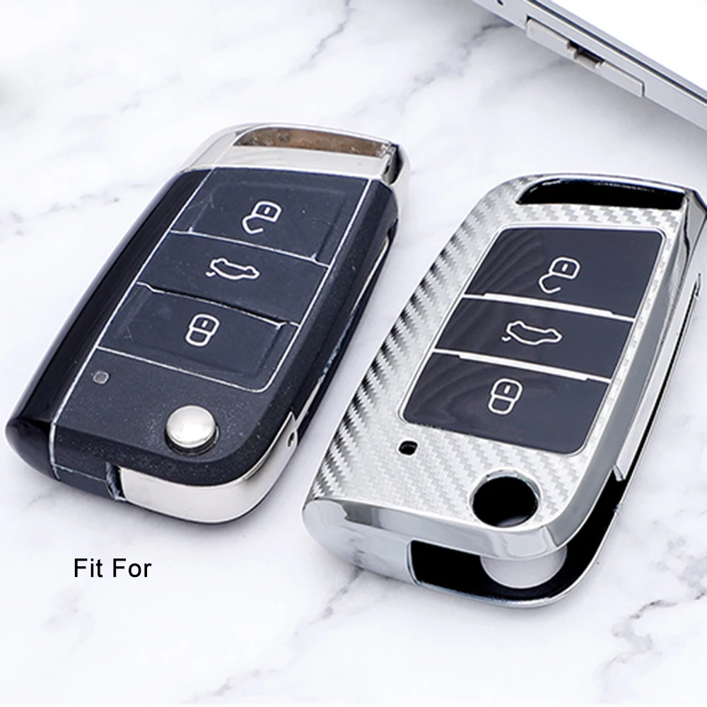 

Soft TPU Car Key Case Full Cover For Volkswagen for VW Tiguan MK2 Magotan Passat B8 CC 2017 2018 For Skoda Superb A7