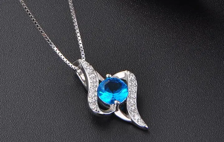 

YBB315 925 Silver Silver Zircon Girls Necklace Birthday Party Festival Girls Necklace Gifts