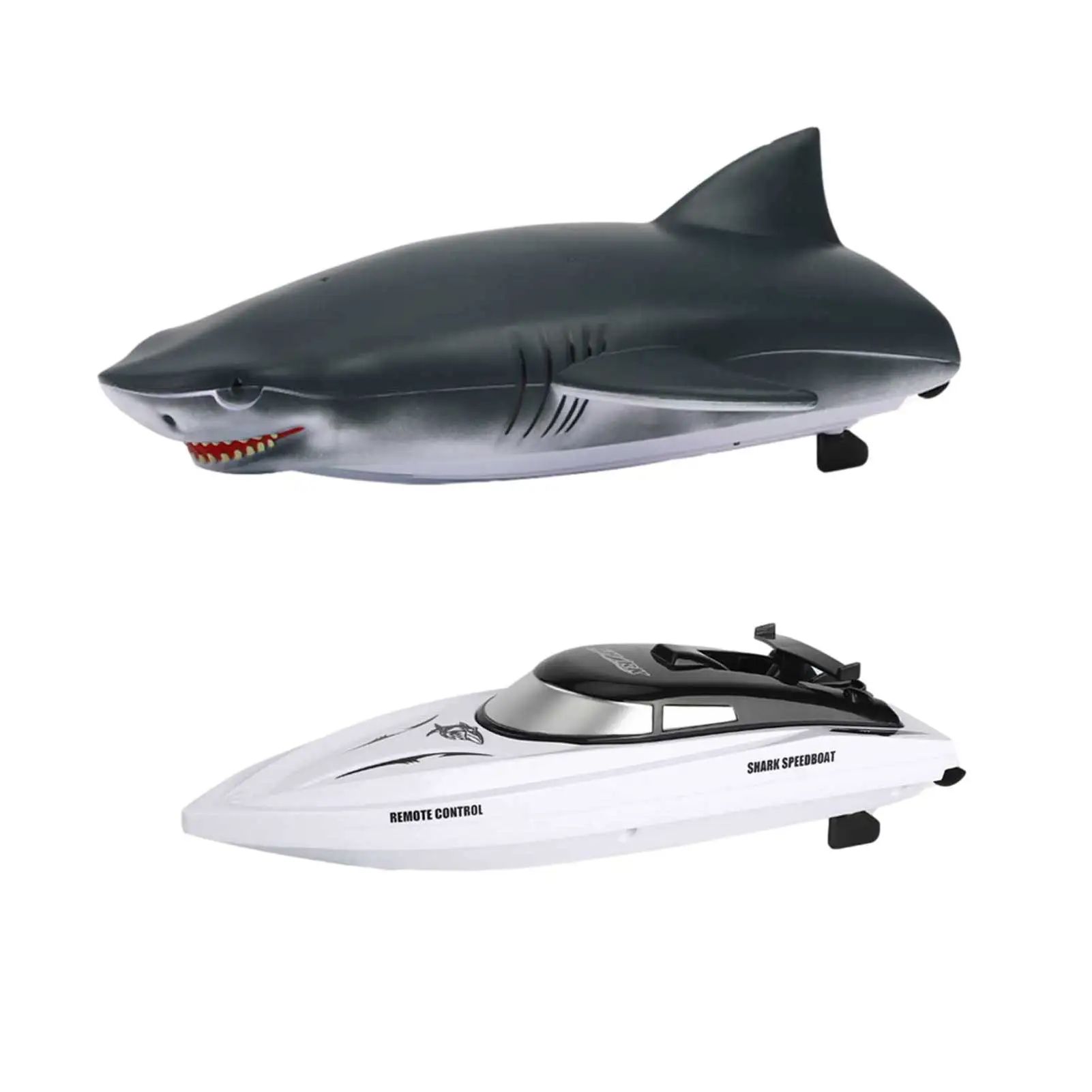 

RC Ship Shark 2 In 1 High-speed Remote Control Boat Waterproof Swimming Pool Simulation Model Toys Outdoor Racing Boat Gift