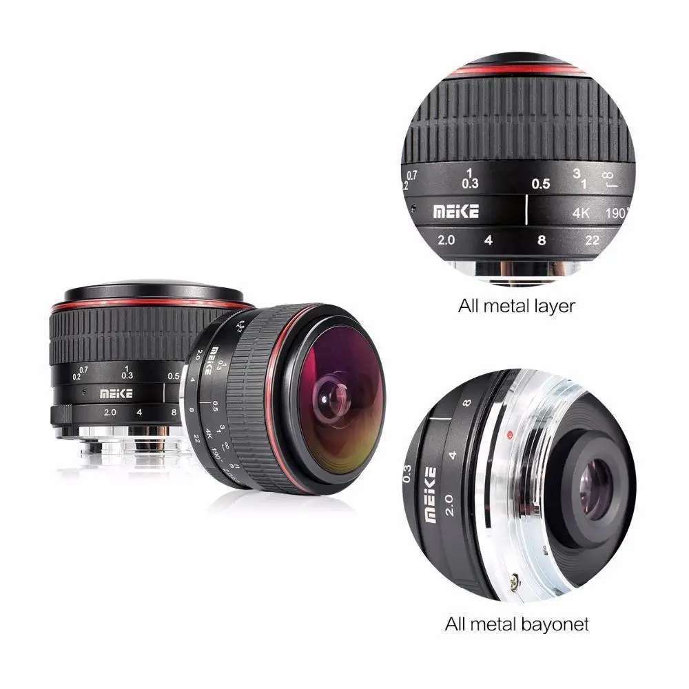 

Meike 6.5mm Ultra Wide f/2.0 Fisheye Lens for Nikon N1 mount Mirorrless Camera J1/J2/J3/J5/V1/V2 Sony E-mount Panasonic M4/3
