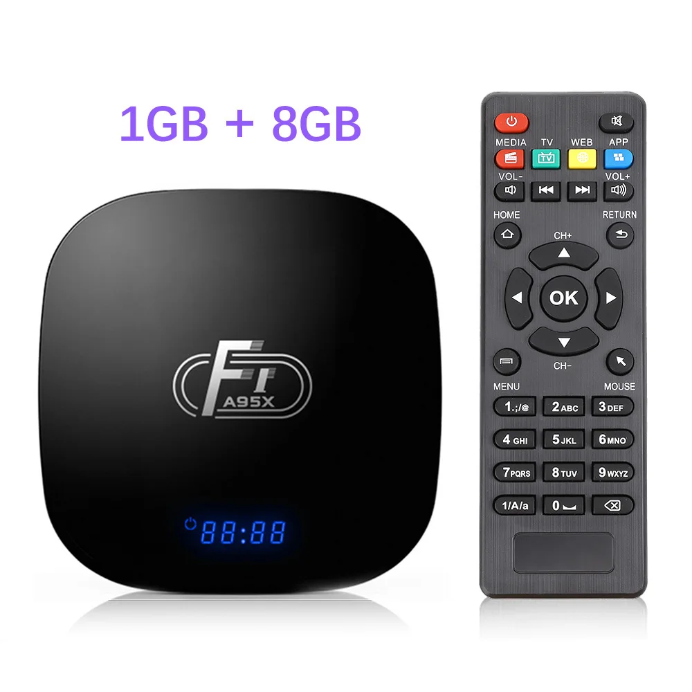 1G 8G Android 8,1 ТВ приставка A95X F1 Amlogic S905W четырехъядерный 2 ГБ 16 ГБ 1 ГБ 8 ГБ Поддержка H.265 4K 2,4G WiFi медиаплеер телеприставка Youtube - Цвет: 1G 8G