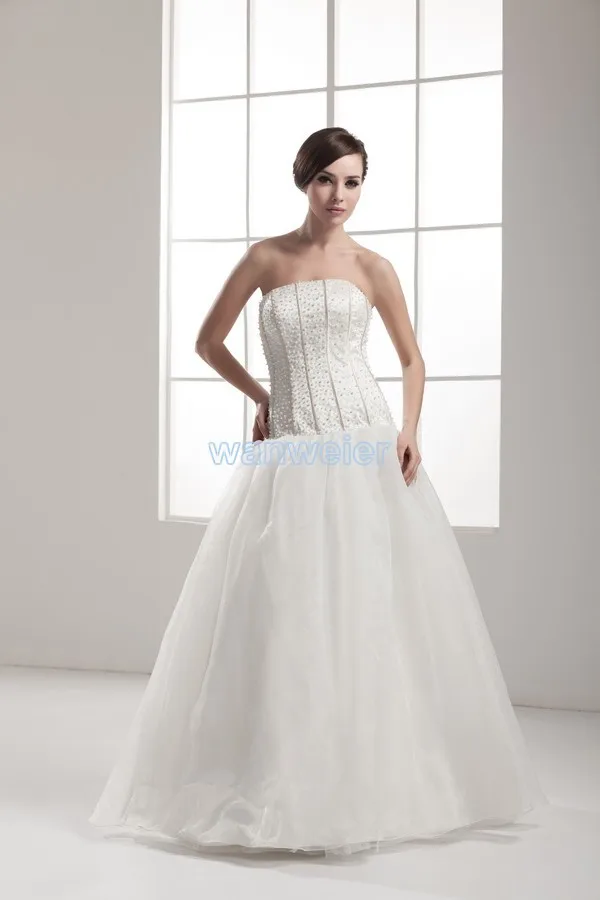 

free shipping 2016 new design good quality custom size/color ball gown beading lace up white/ivory wedding dress