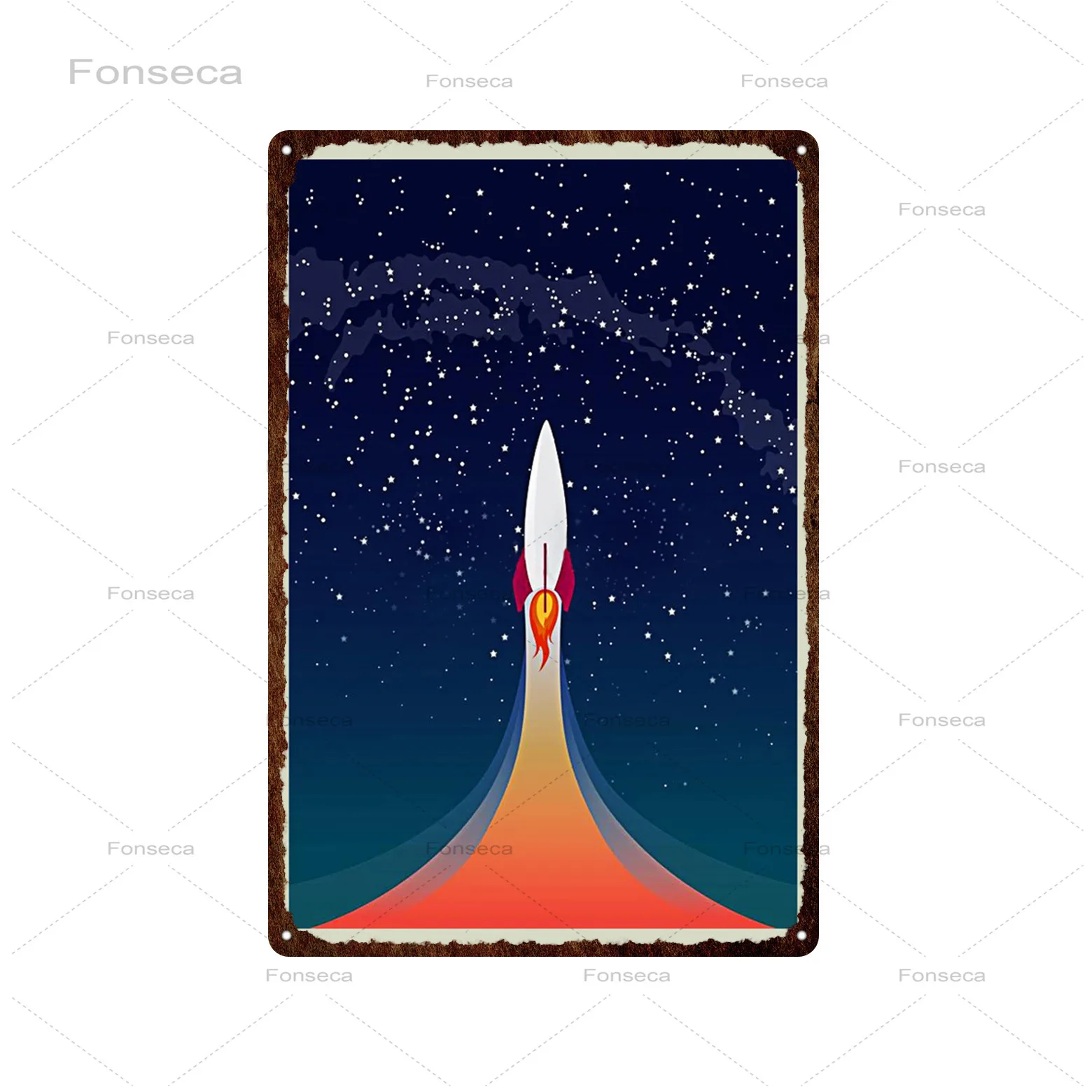 Винтажный оловянный плакат космический корабль астронавт для дома клуба мужская