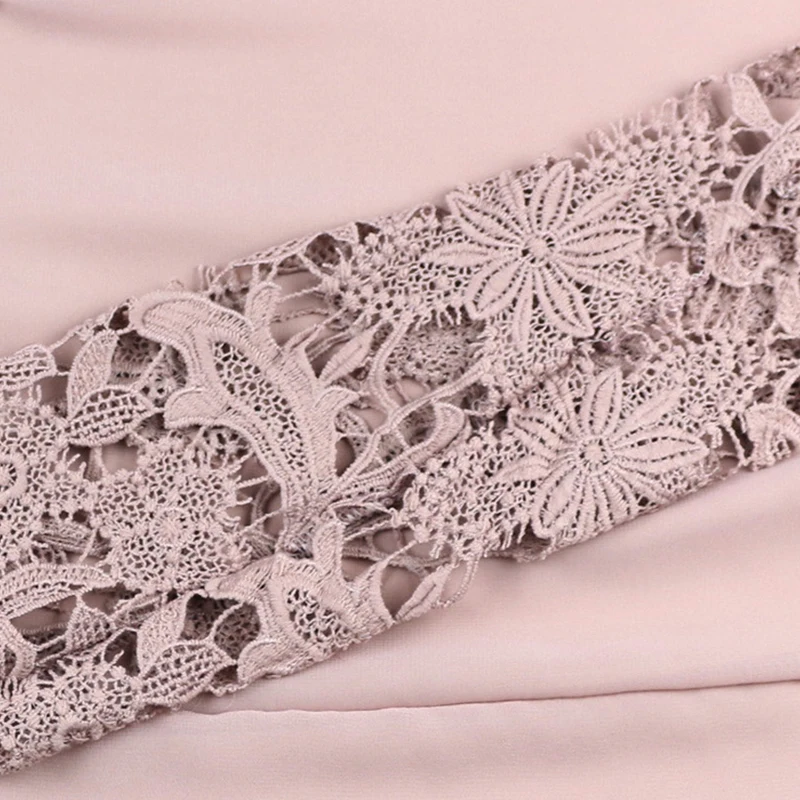 Новинка 2019 осенняя модная Кружевная блуза для женщин одноцветная с длинным