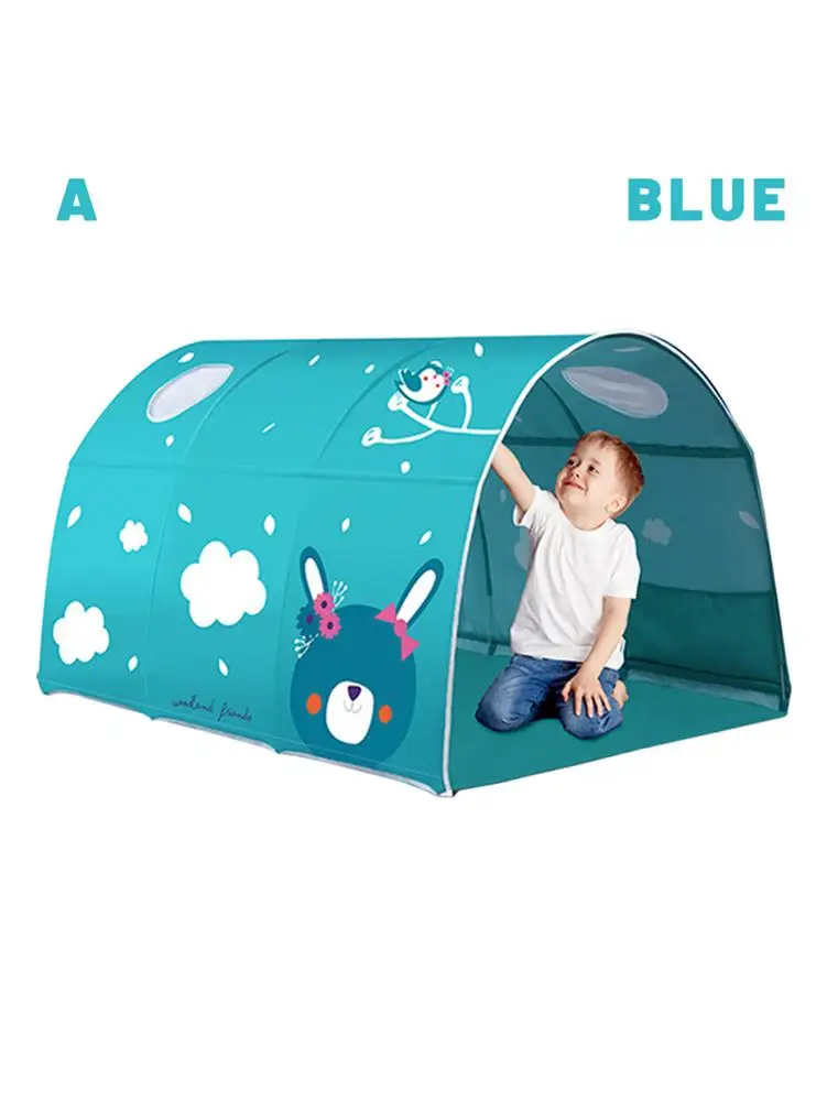 Dream Kids Play Tents Playhouse Privacy Space Boys Girls Toddlers Up Portable Frame Curtains Bed Tent