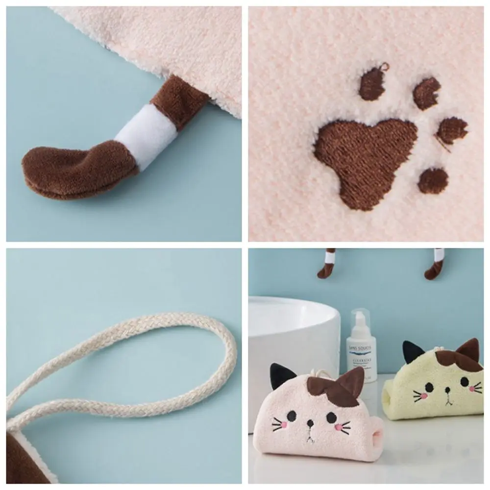 Мультяшное милое подвесное полотенце для рук коралловый бархат плоское с