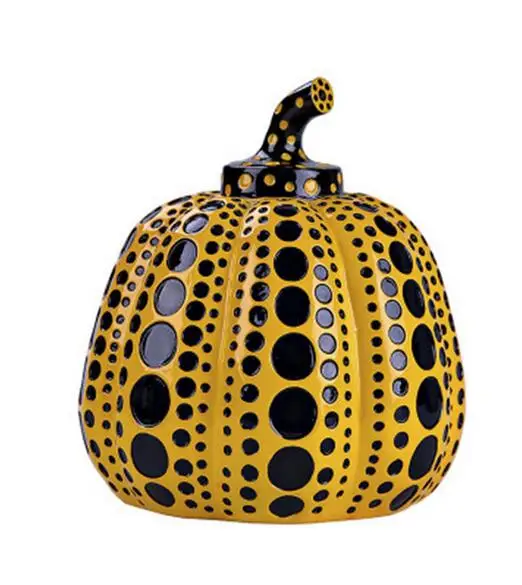 

ART SCULPTURE HOME YAYOI KUSAMA WAVE POINT PUMPKIN HAND PAINTED RESIN CRAFT PUMPKIN FIGURINE STATUE CREATIVE WINE CABINET