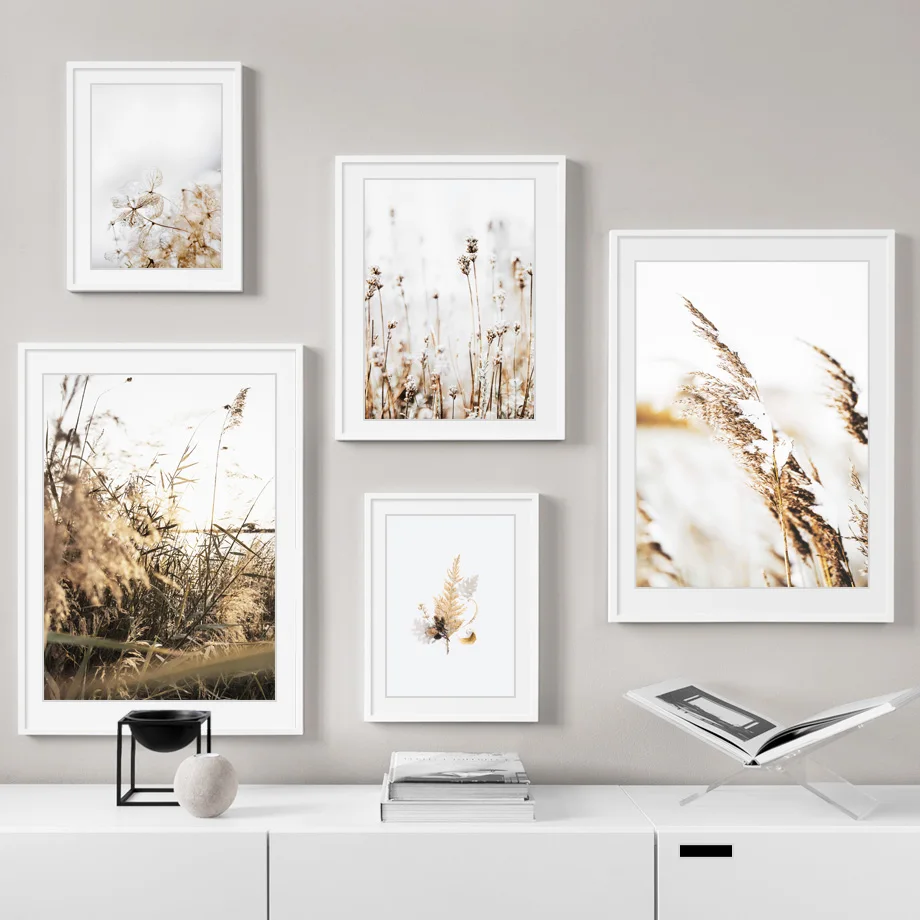 Настенная живопись на холсте Weed Reed Wheat раскраска скандинавский холст постеры и