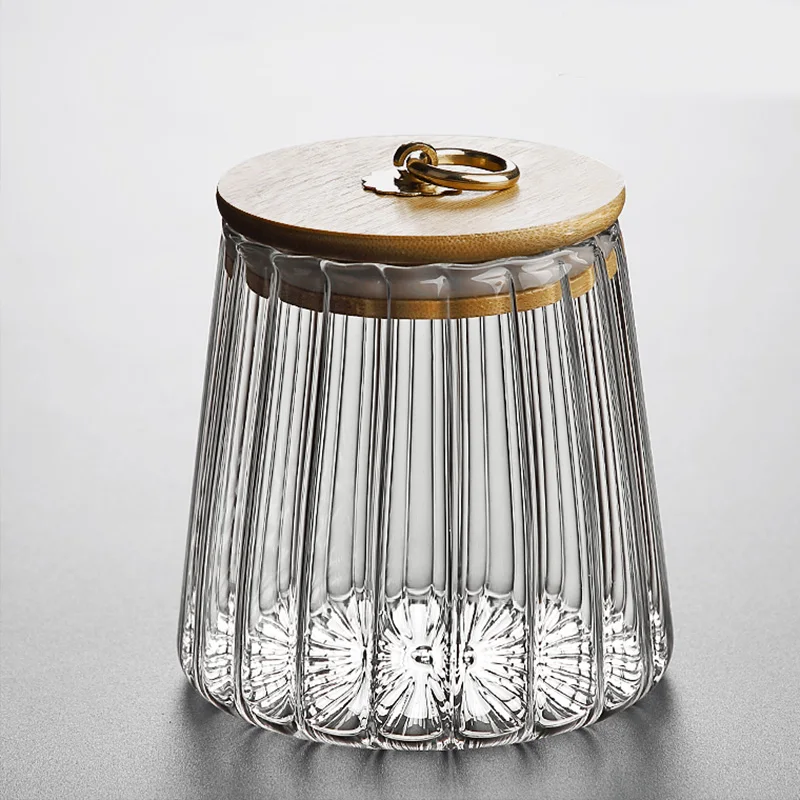 Прозрачная стеклянная бутылка герметичный чайные банки бытовой пищевой большой