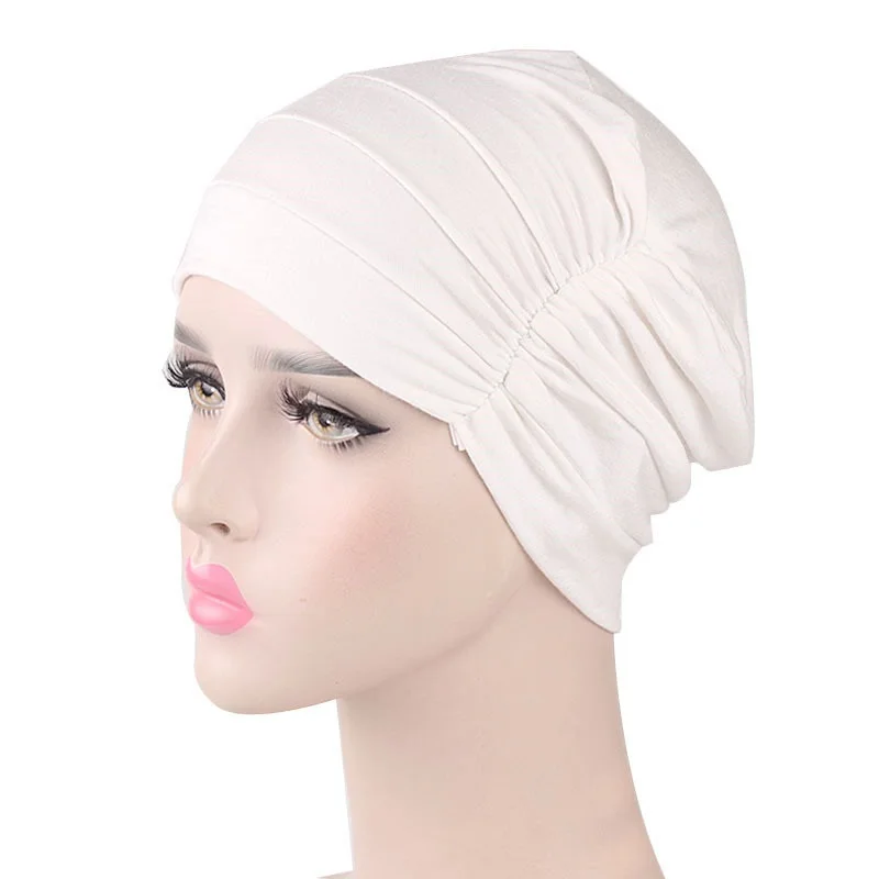 

Women's solid color cotton cap headtie chemo cap
