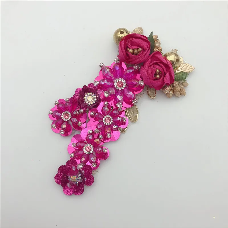 Кружевная аппликация для повязки на голову с 3d цветами 5 шт.