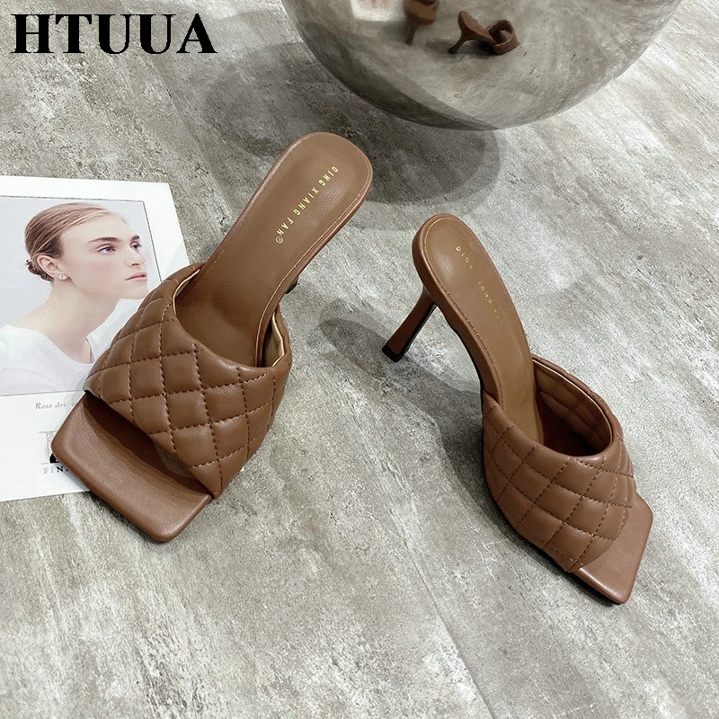 HTUUA/Новинка 2020 года Летние женские шлепанцы Модные прозрачные без задника на