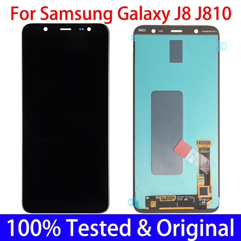 

Оригинальный ЖК-дисплей AMOLED 6,0 дюйма для SAMSUNG Galaxy J8 2018, дисплей с сенсорным экраном для Galaxy J810, J810F, детали для замены дисплея