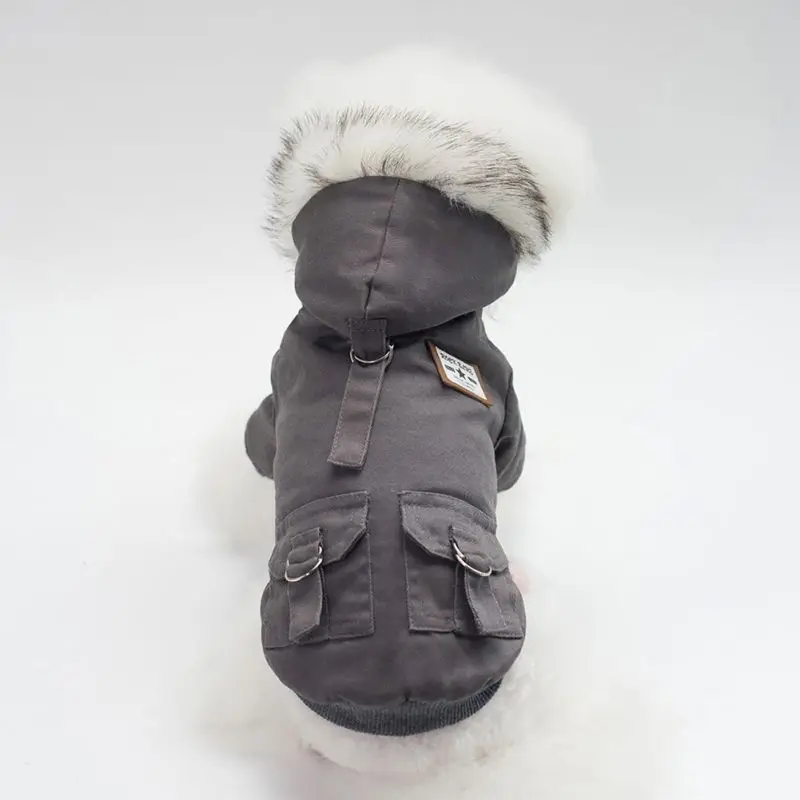 

Pet Handsome Military Style Cotton Padded Clothes with Velvet Hat for Small and Medium Dogs