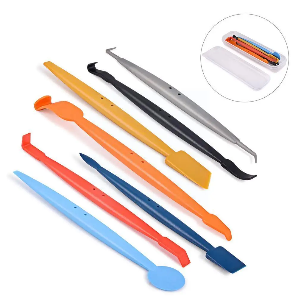 

7color Edge-closing Tool For Automobile Film Sticking Color Change Film Invisible Car Clothes Scraper Tool 7-piece Set C0v1